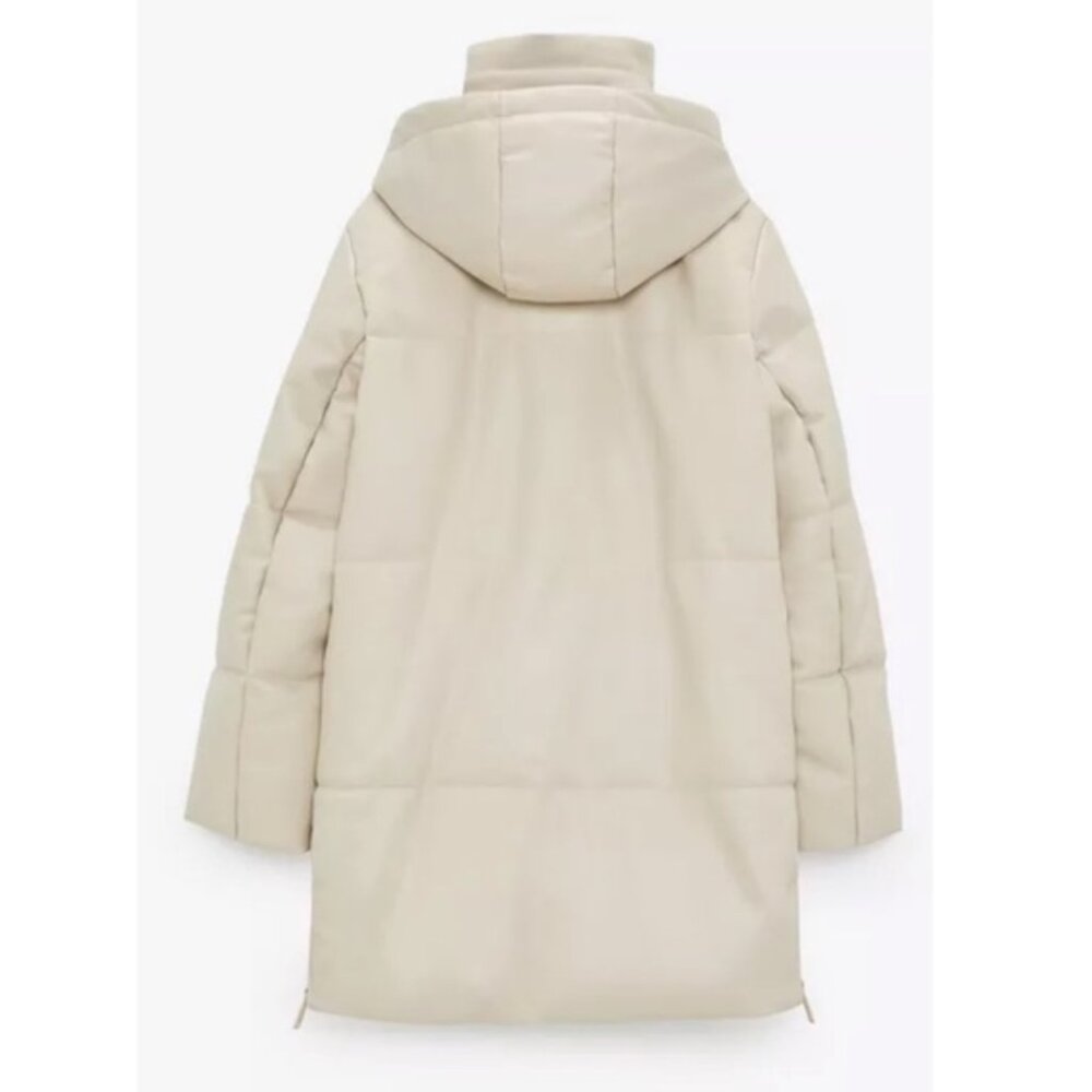 ZARA FAUX LEATHER PUFFER COAT NWT - Picture 8 of 10